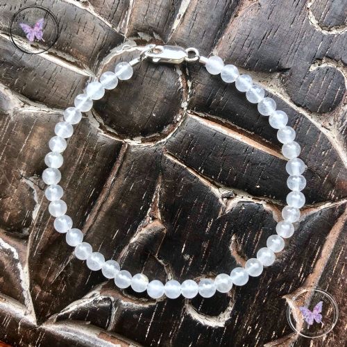 White Agate Beaded Bracelet